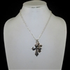 AN2713 ANTIQUE TWO TONE FAITH DOUBLE CROSS NECKLACE