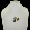 AN2716 ANTIQUE TWO TONE TEACHER DOUBLE APPLE NECKLACE