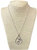 AN2744-AS TEARDROP  DOLPHIN IN CENTER NECKLACE