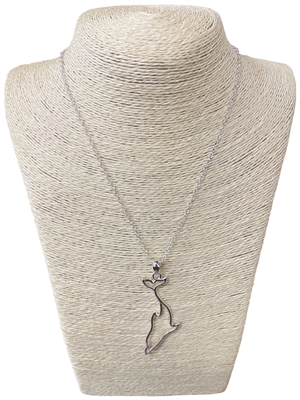 AN2904-S WHALE SILVER PLAIN NECKLACE