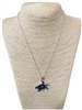 AN3026  18'' MULTI COLOR TURTLE SILVER CHAIN NECKLACE