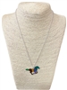 AN3122 18''  MULTI COLOR HORSE SILVER CHAIN NECKLACE