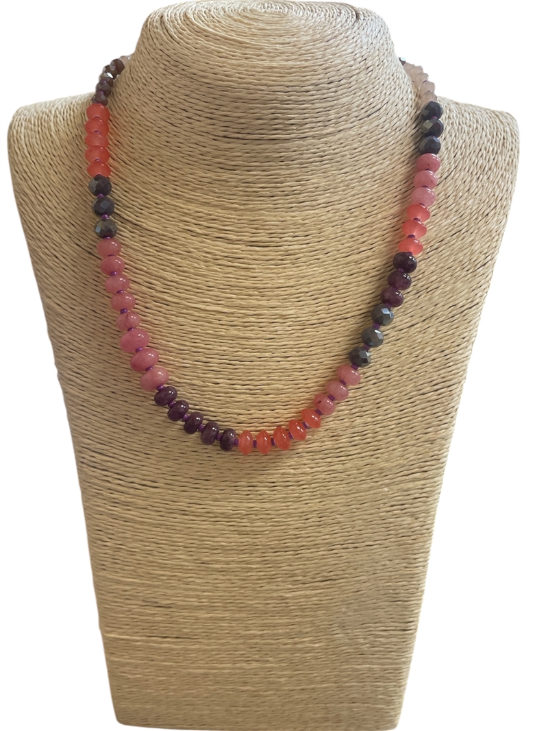 AN3822 CRYSTAL & ACRYLIC BEADED NECKLACE