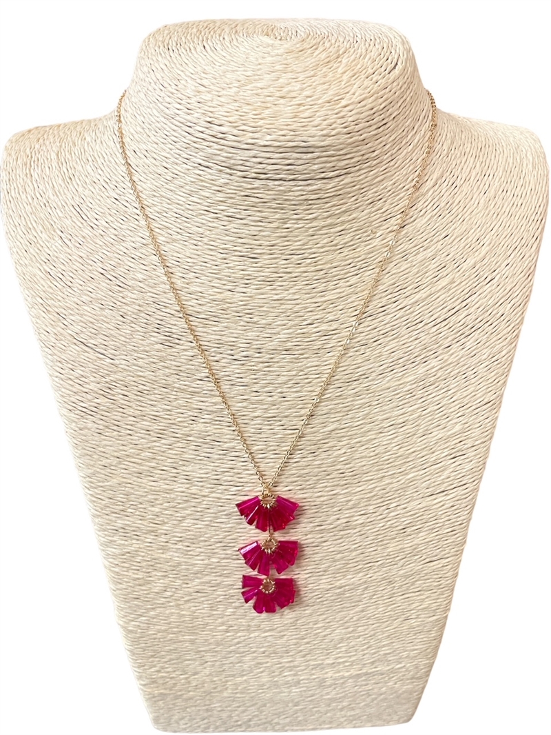 AN4221 CRYSTAL TASSEL SHORT NECKLACE