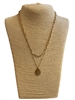 AN4491 HAMMERED TEARDROP THIN LAYERED NECKLACE
