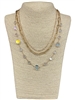 AN4829 CHAIN & CRYSTAL MULTI LAYERED SHORT NECKLACE