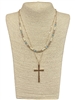 AN4880  GOLD CROSS DOUBLE NECKLACE