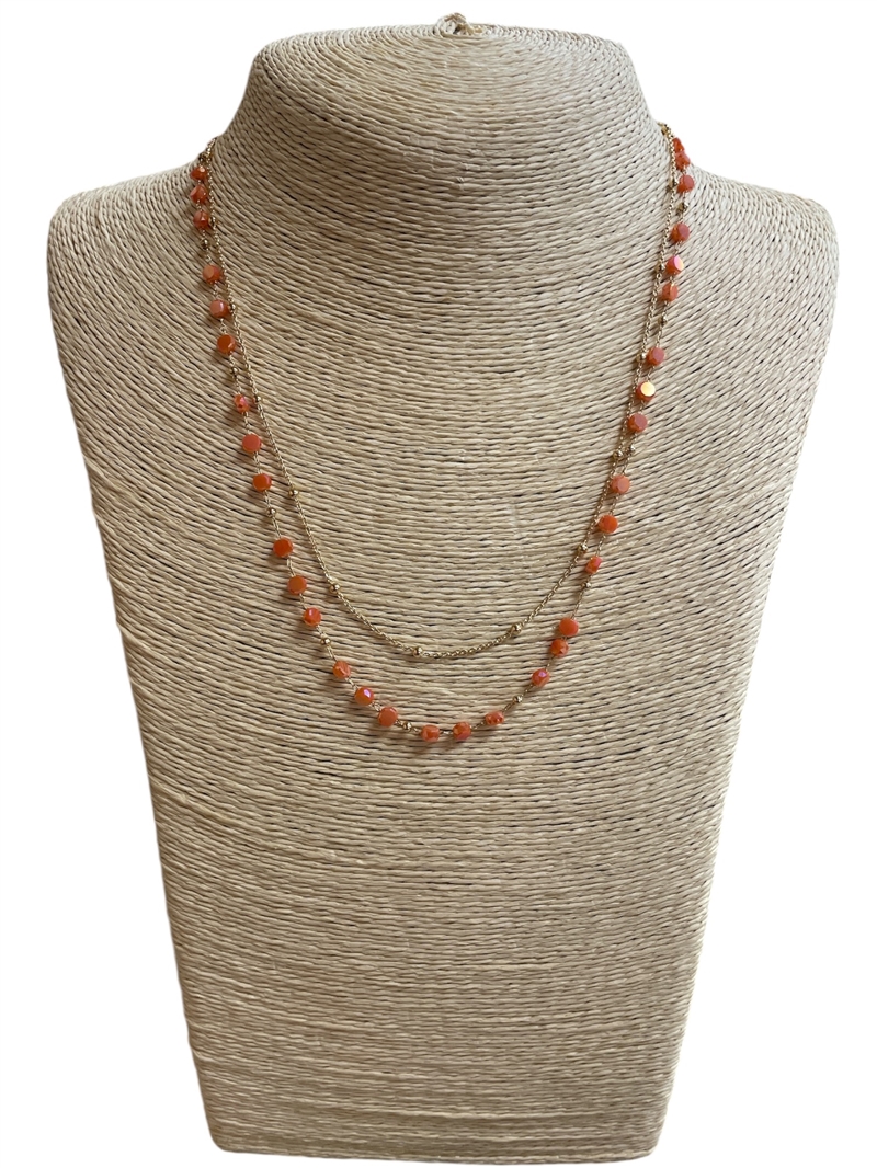 AN4935 BEADED CRYSTAL SHORT NECKLACE