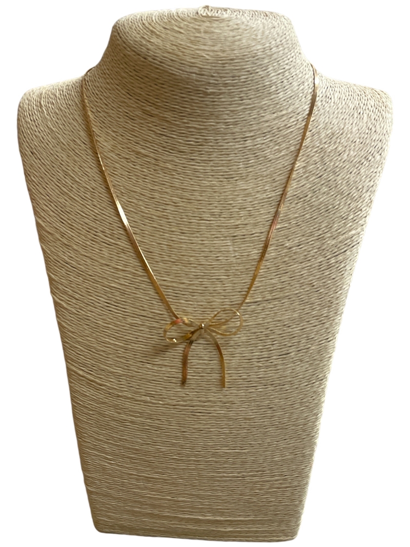 AN4974 CHAIN BOW SHORT NECKLACE