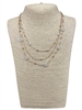 AN5401 CRYSTAL BEADED FLOWER LAYERED PEARL NECKLACE