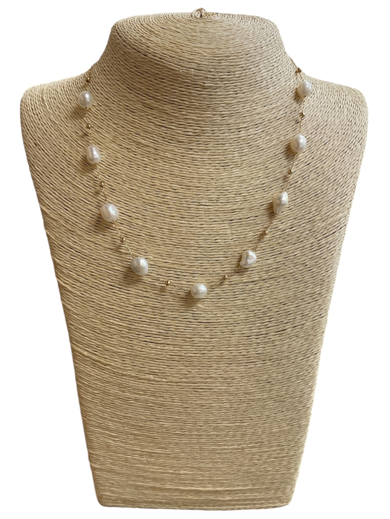 AN5527 FRESH WATER PEARL GOLD NECKLACE