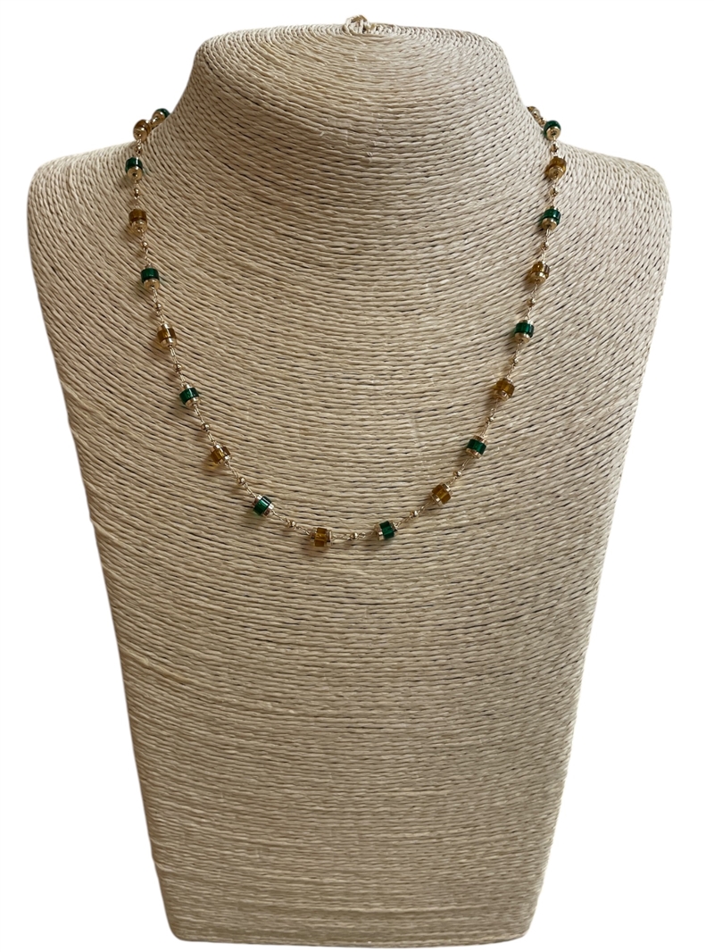 AN5565 CRYSTAL BEADED SHORT NECKLACE