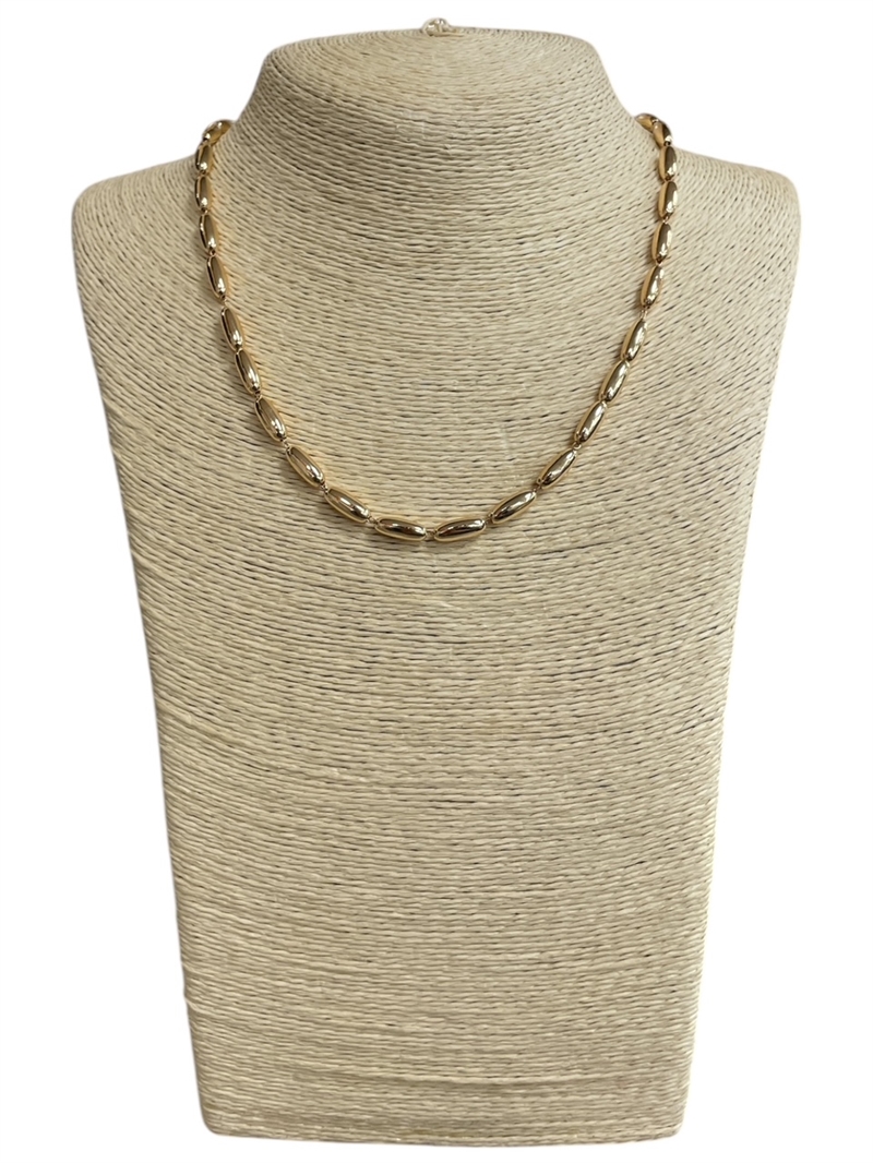 AN5795 OVAL BEADED SHORT NECKLACE