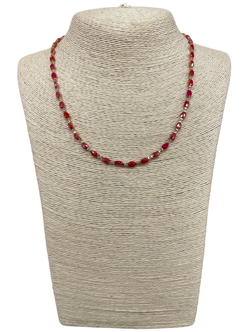 AN5857 CRYSTAL BEADED SHORT NECKLACE