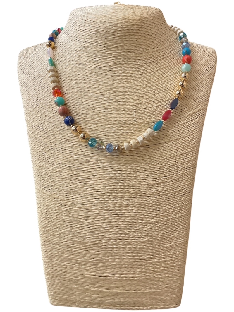 AN5872 CRYSTAL BEADED SHORT NECKLACE