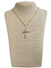 AN5946 SMALL FLORAL CROSS SHORT NECKLACE