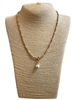 AN6088 GOLD SMALL BEADED PEARL DROP SHORT NECKLACE