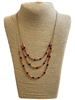 AN6096C  BLUE & ORANGE LAYERED SHORT NECKLACE