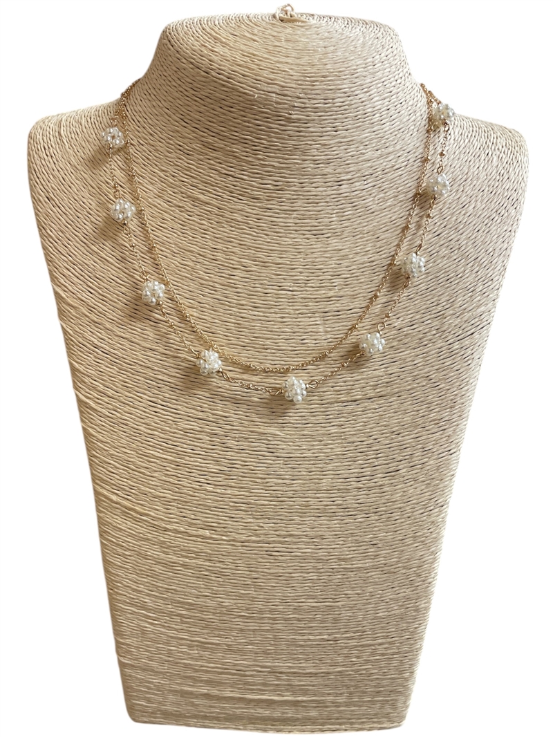 AN6150 DOUBLE PEARL CHAIN NECKLACE