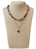 AN6180 GOLD BEADED LAYER CHRISTMAS STOCKING NECKLACE