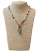 AN6232 CERAMIC FISH CHARMS SEA-SHELL BEADED NECKLACE