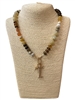 AN6279 GOLD FISH CHARMS MULTI ACRYLIC NECKLACE