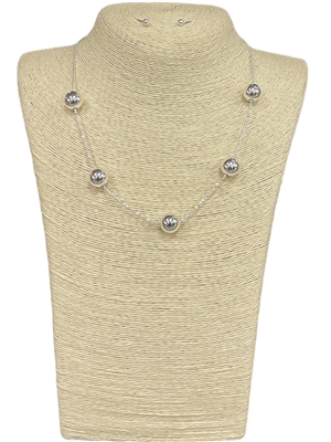 ANE20277 BEADED BALL SHORT NECKLACE SET