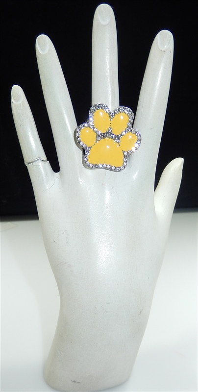 AR7020 PAW PRINT RHINESTONE RING