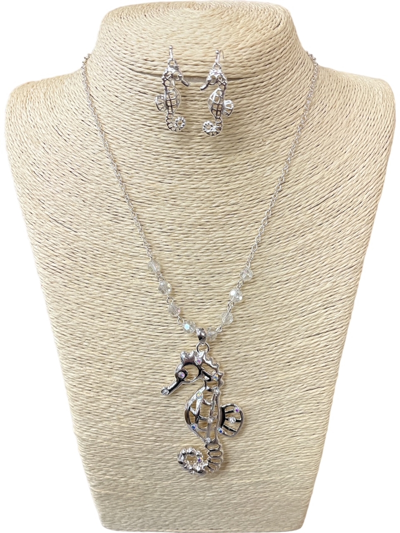 AS6885 -SCR SEA HORSE SET NECKLACE