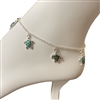 AT0322  GREEN BLUE TURTLE ANKLET BRACELET