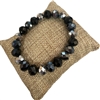 B102MB 10MM METALLIC BLACK MIX CRYSTAL BRACELET