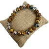 B102MBN 10MM METALLIC BROWN CRYSTAL BRACELET