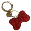 B14RD   RED RHINESTONE BOW KEYCHAIN