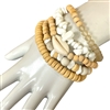 B80019 REAL SHELL & WOODEN BEADED BRACELET