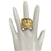 B813  GOLD HAMMERED CHUNKY RING