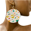 B8E2897-2  BEACH CIRCLE WOODEN EARRINGS