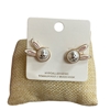 B8E3067  WHITE PINK BUNNY EARRINGS