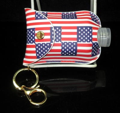 BB139X120AM AMERICAN FLAG SANITIZER BOTTLE KEY CHAIN