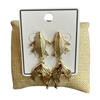 BE1039 GOLD KOI FISH POST DANGLE STUD EARRINGS