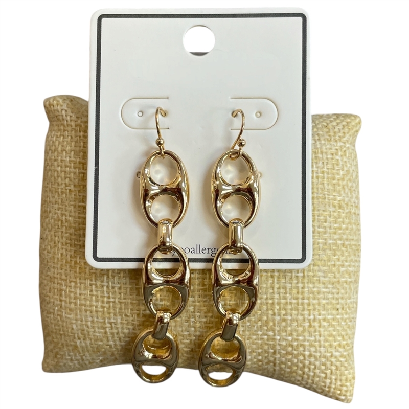 BE1067 PLAIN SODA CAP LINK DANGLE EARRINGS