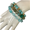 BG2653  SEMI-PRECIOUS STONE  CRYSTAL MULTI LAYERED BRACELET