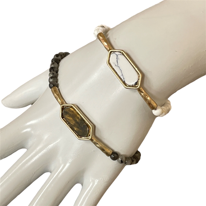 BJ6558  ADJUSTABLE NATURAL STONE BRACELET