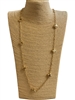 BN1126 PLAIN HAMMERED CLOVER THIN LONG NECKLACE