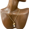 BNE2069  SUNFLOWER & FRESH WATER PEARL NECKLACE