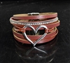 BR1004 HEART MAGNETIC RHINESTONE BRACELET