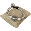 BR1115 SILVER BEADED BUTTERFLY BRACELET