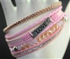 BR1510 Pink Crystal Love Magnetic Bracelet