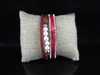 BR6677 PEARL/SNAKE SKIN RED MAGNETIC BRACELET