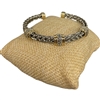 BR707  BRAIDED TWO TONE & BALL  RHODIUM PLATED BRACELET