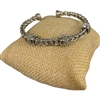 BR708  BRAIDED SILVER & BALL  RHODIUM PLATED BRACELET
